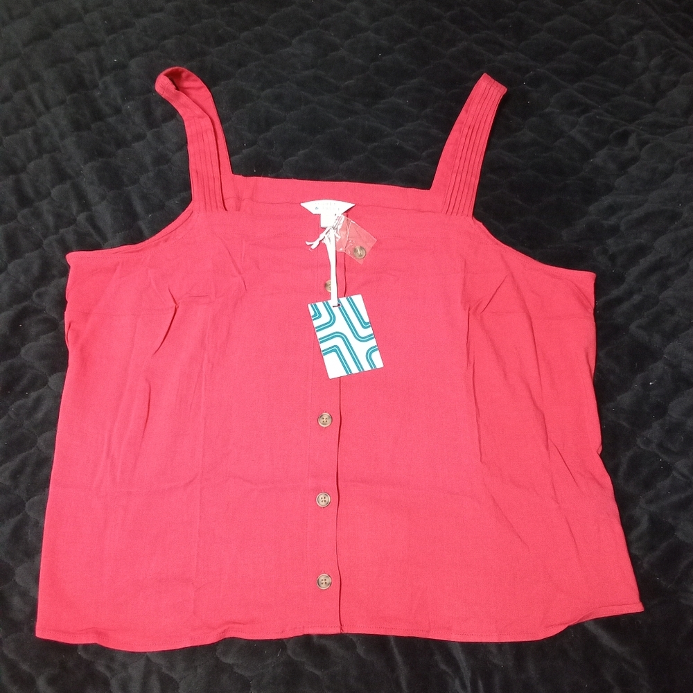#36 NWT Market & Spruce Tenley Sleeveless Button Down Blouse. Size: 2X
